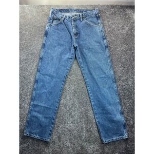 Wrangler Jeans Mens 32x30 Regular Fit Cotton 5‎ Design Pocket Blue